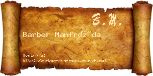 Barber Manfréda névjegykártya